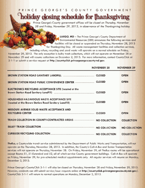 Thanksgiving Closures 13'