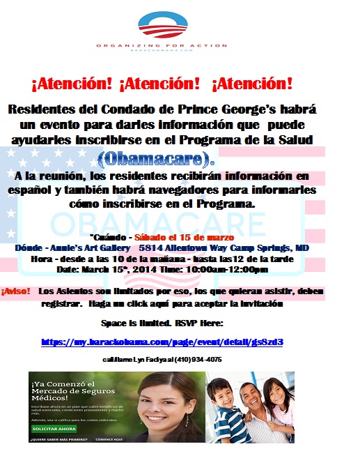 Spanish Obamacare training flyer