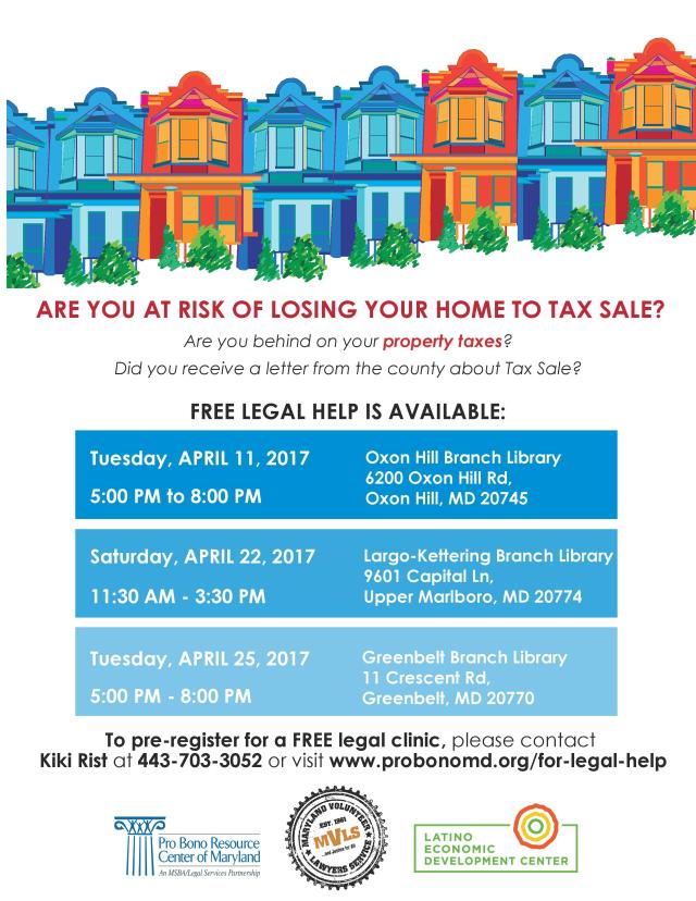 PG County  Flyer - Tax Sale Clinics 2017-page-001.jpg